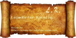 Leimdörfer Katalin névjegykártya